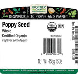 Frontier Co-op Poppy Seeds, Whole, Organic 1 lb.